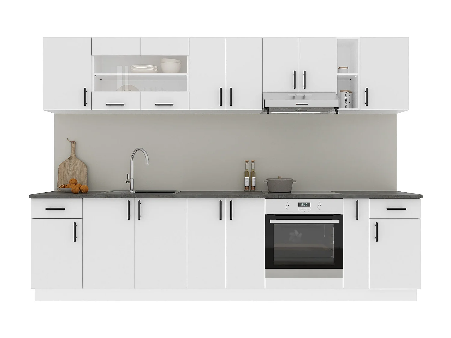 Oberschrank Karo, 2 Türen, Weiß, 60 x 30 x 60 cm