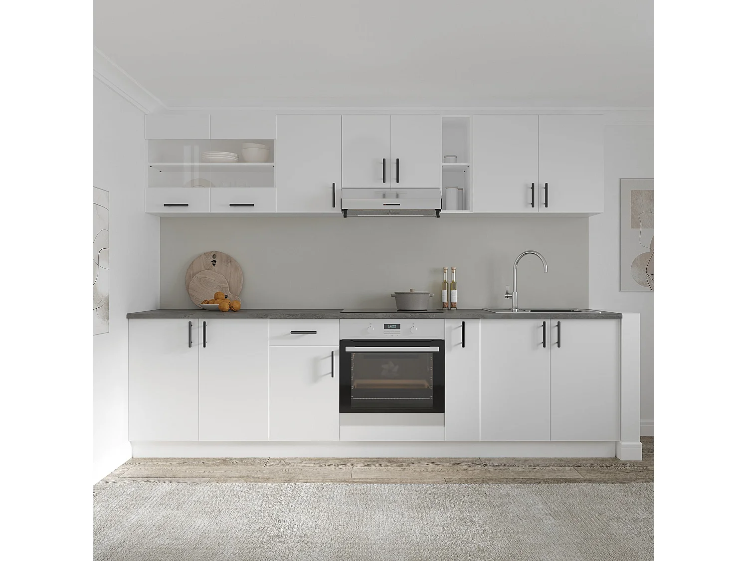 Mobile alto haaus Karo, 2 ante, Bianco, 80 x 30 x 60 cm