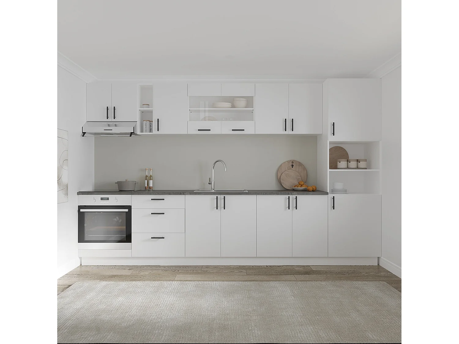 Mobile alto haaus Karo, 2 ante, Bianco, 80 x 30 x 60 cm