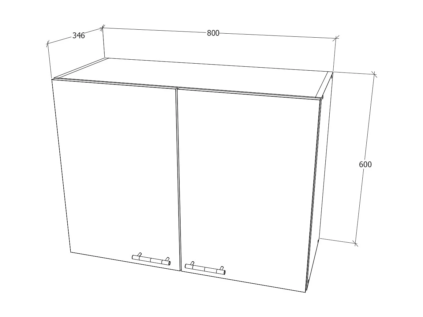 Meuble haut haaus Toro, Blanc, 80 x 35 x 60 cm