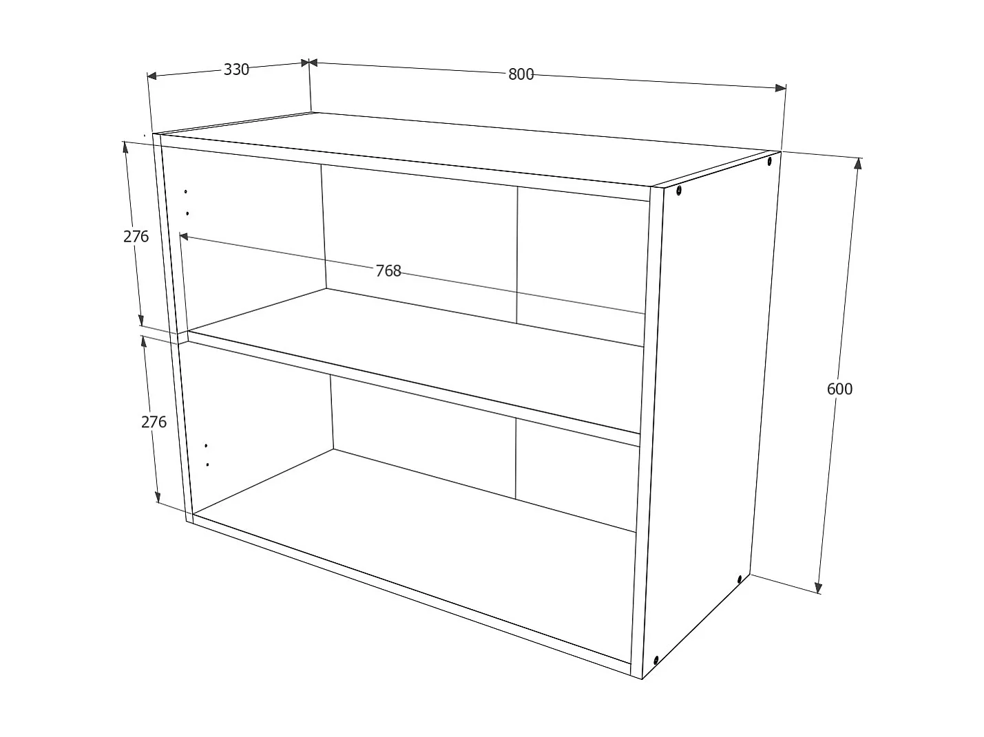 Meuble haut haaus Toro, Blanc, 80 x 35 x 60 cm