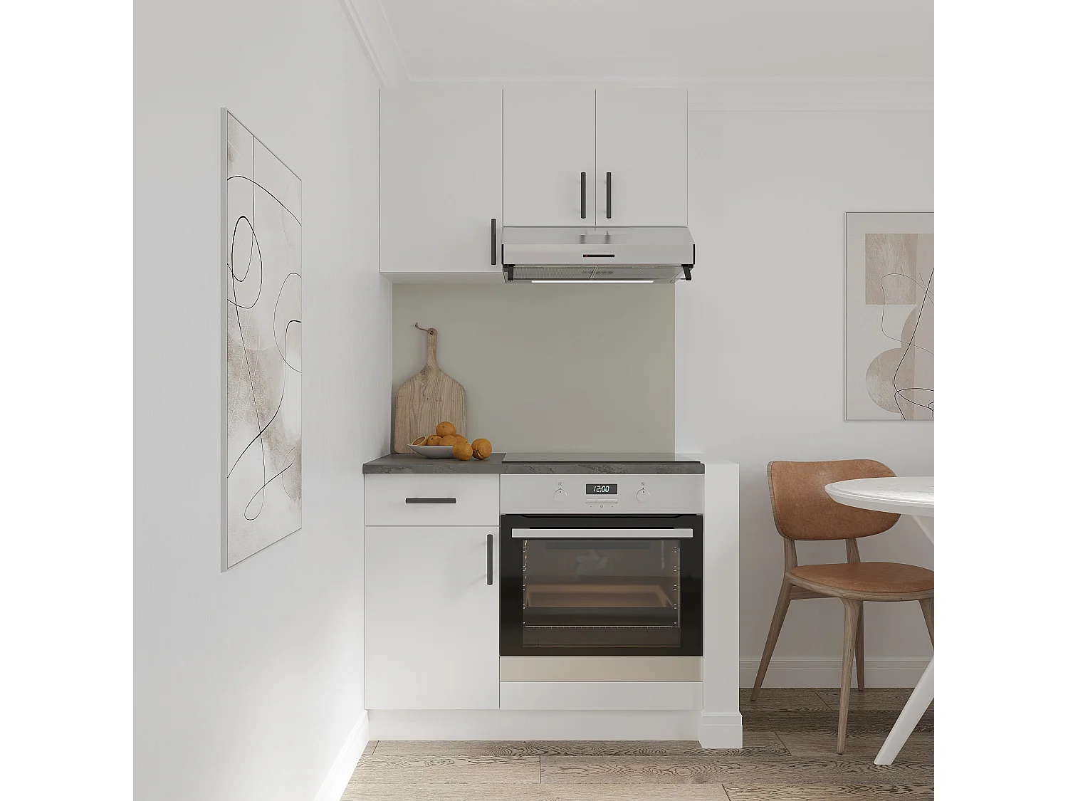 Unidade do forno haaus Karo, branco, 60 x 50 x 80 cm