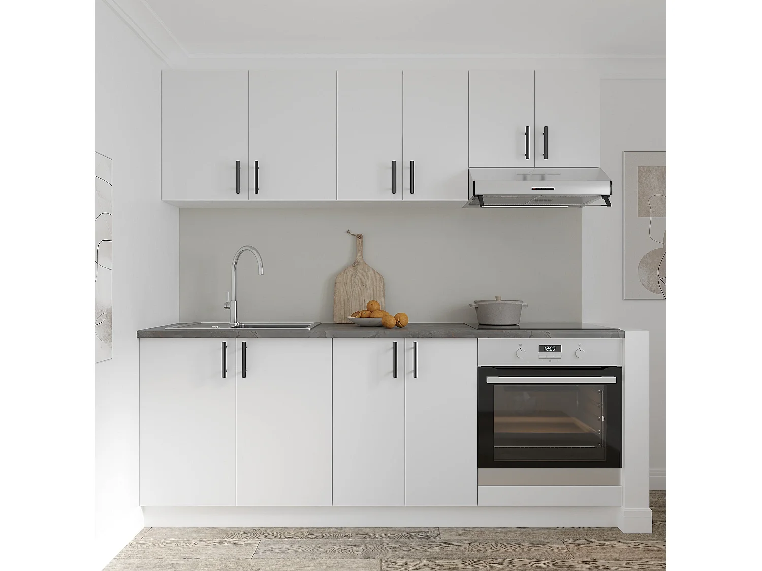 Unidade do forno haaus Karo, branco, 60 x 50 x 80 cm