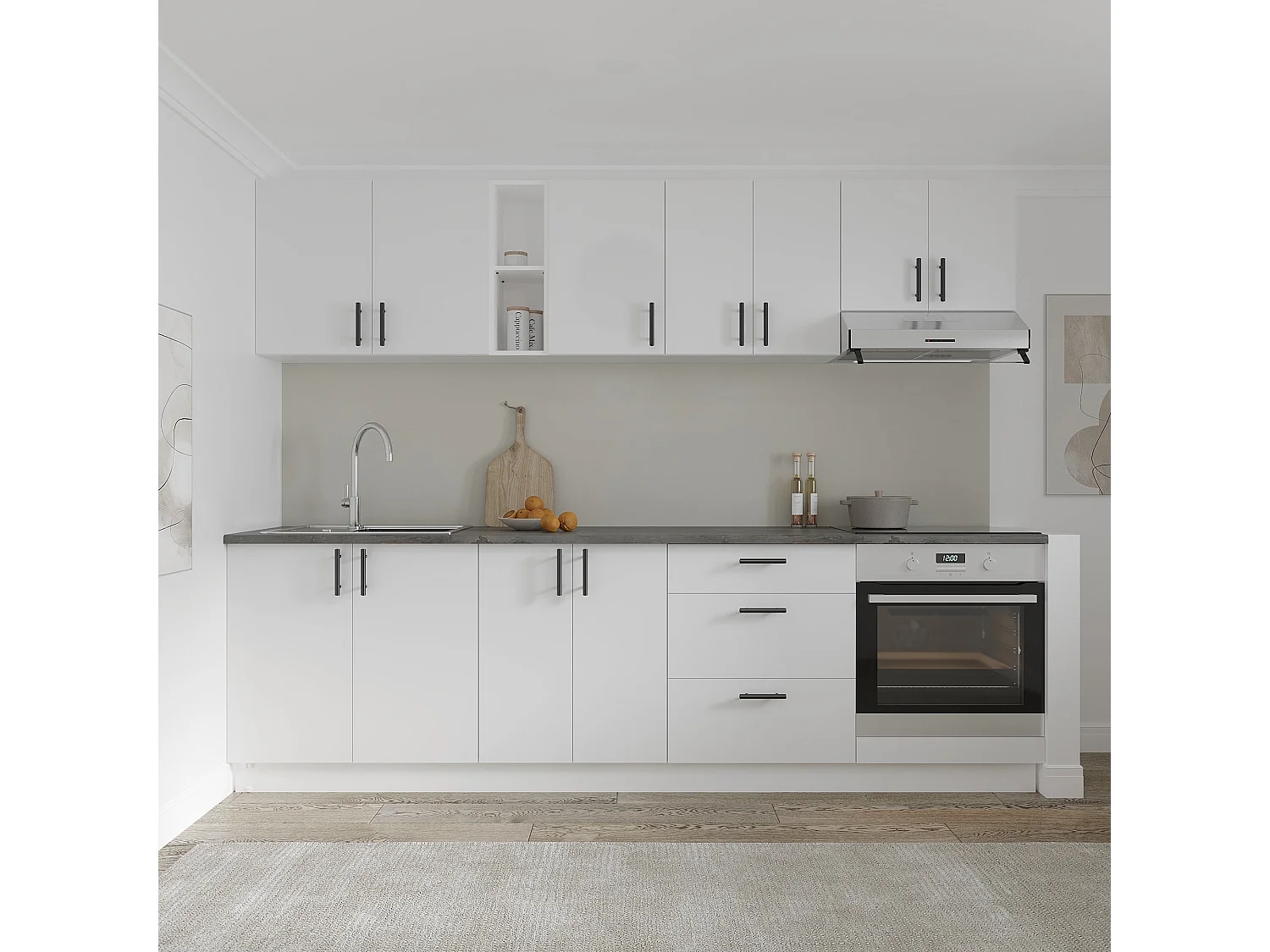 Unidade do forno haaus Karo, branco, 60 x 50 x 80 cm