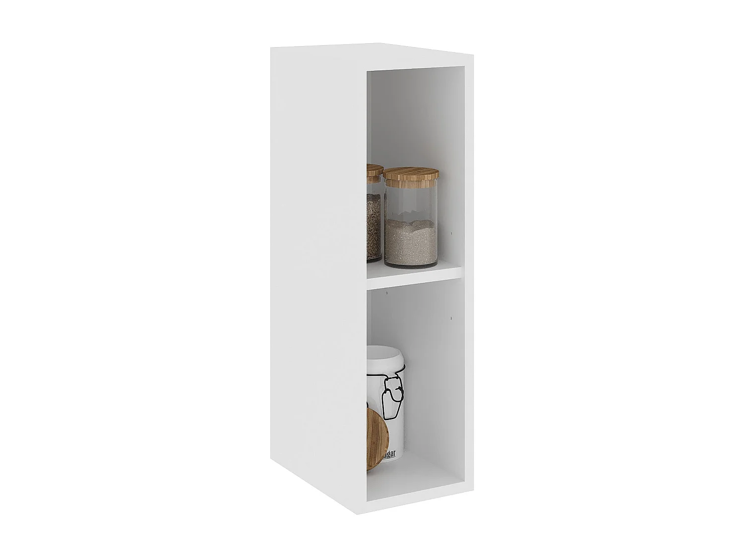 Meuble haut haaus Karo, 1 étagère, Blanc, 20 x 28 x 60 cm