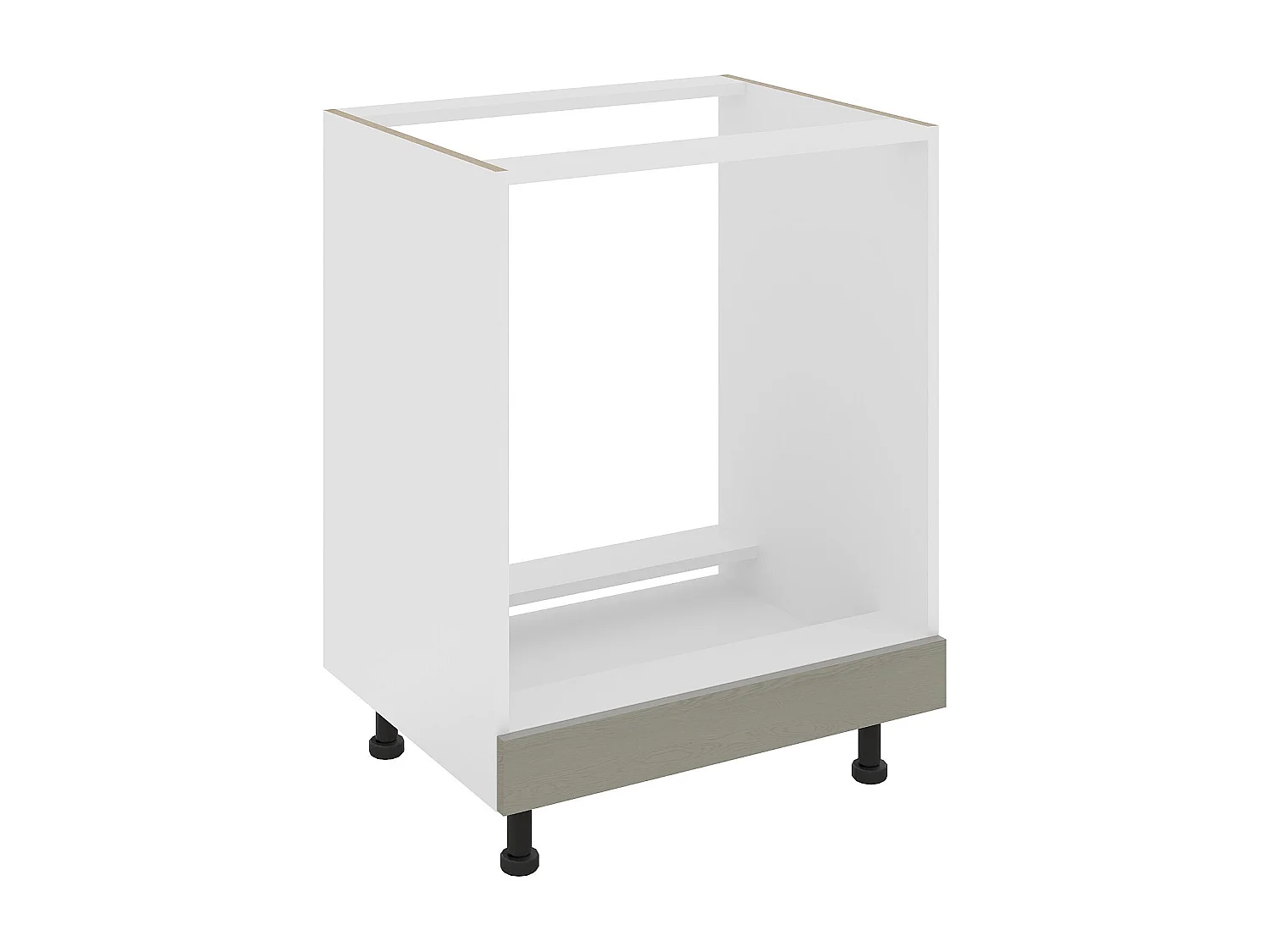 Mobile forno haaus Karo, Grigio Lucido/Bianco, MDF, 60 x 50 x 80 cm