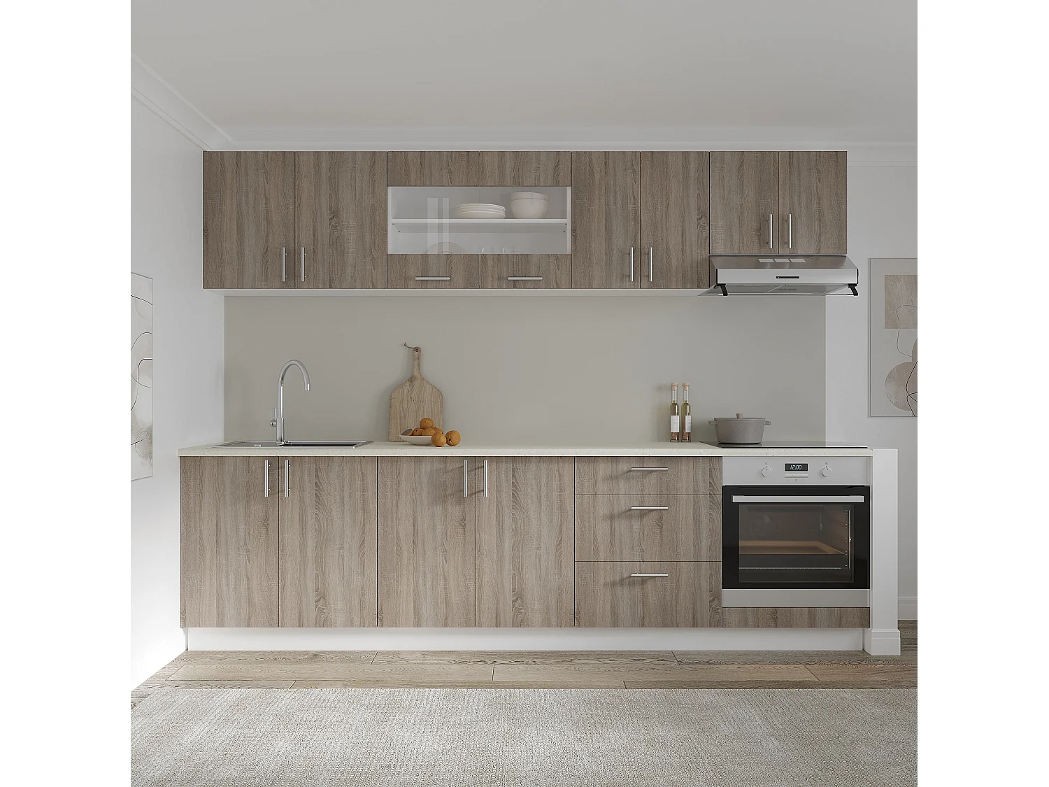 Colonna haaus Karo, 2 ante, Rovere Sonoma scuro/Bianco, 60 x 30 x 60 cm