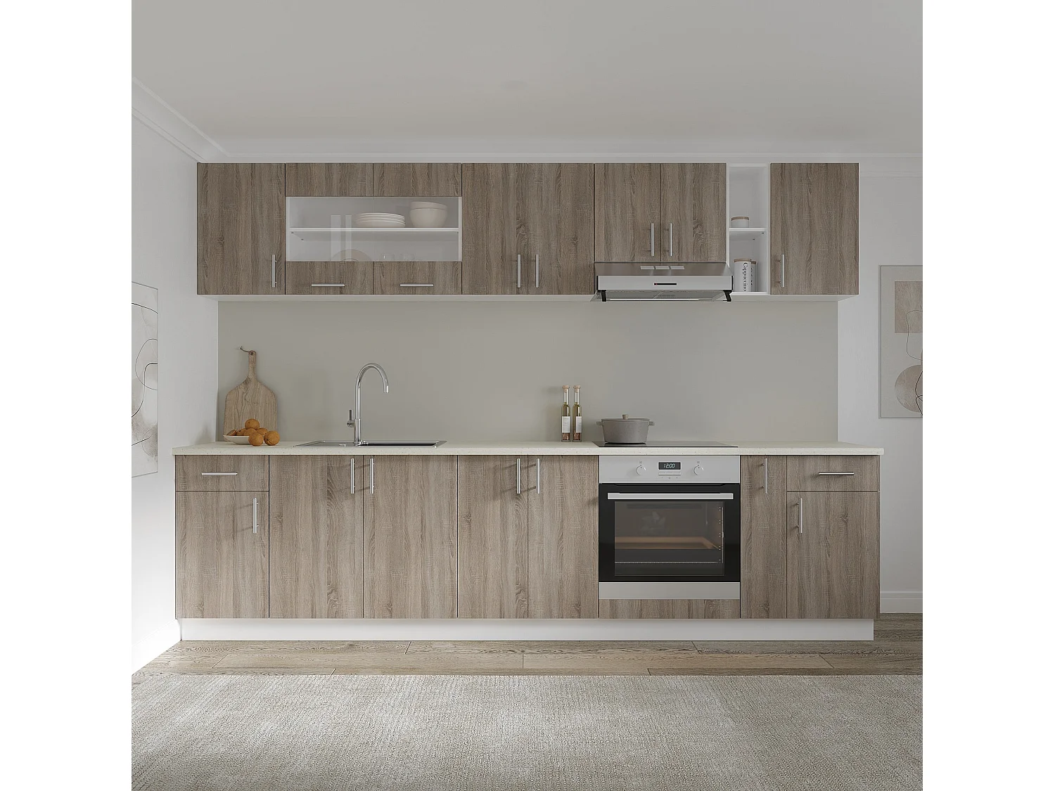 Colonna haaus Karo, 2 ante, Rovere Sonoma scuro/Bianco, 60 x 30 x 60 cm