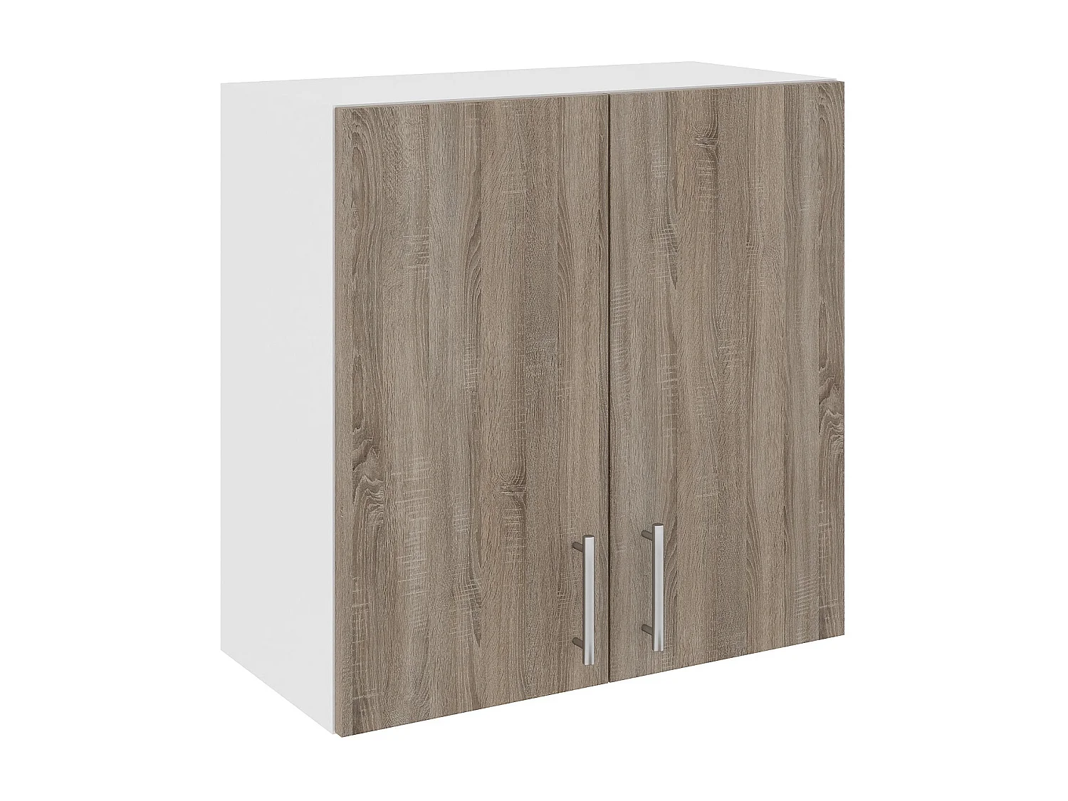 Meuble haut haaus Karo, 2 portes, Chêne Sonoma Foncé/Blanc, 60 x 30 x 60 cm