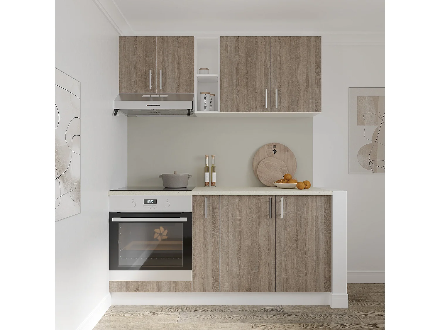 Mobile jolly haaus Karo, Rovere Sonoma Scuro/Bianco, 20 x 50 x 80 cm