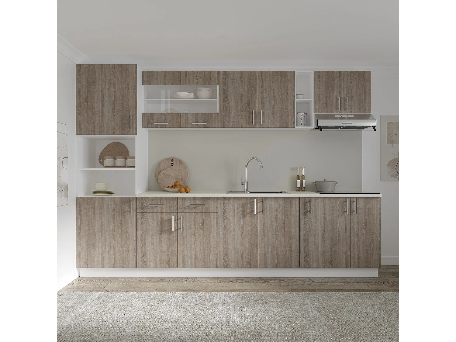 Meuble jolly haaus Karo, Chêne Sonoma foncé/Blanc, 20 x 50 x 80 cm