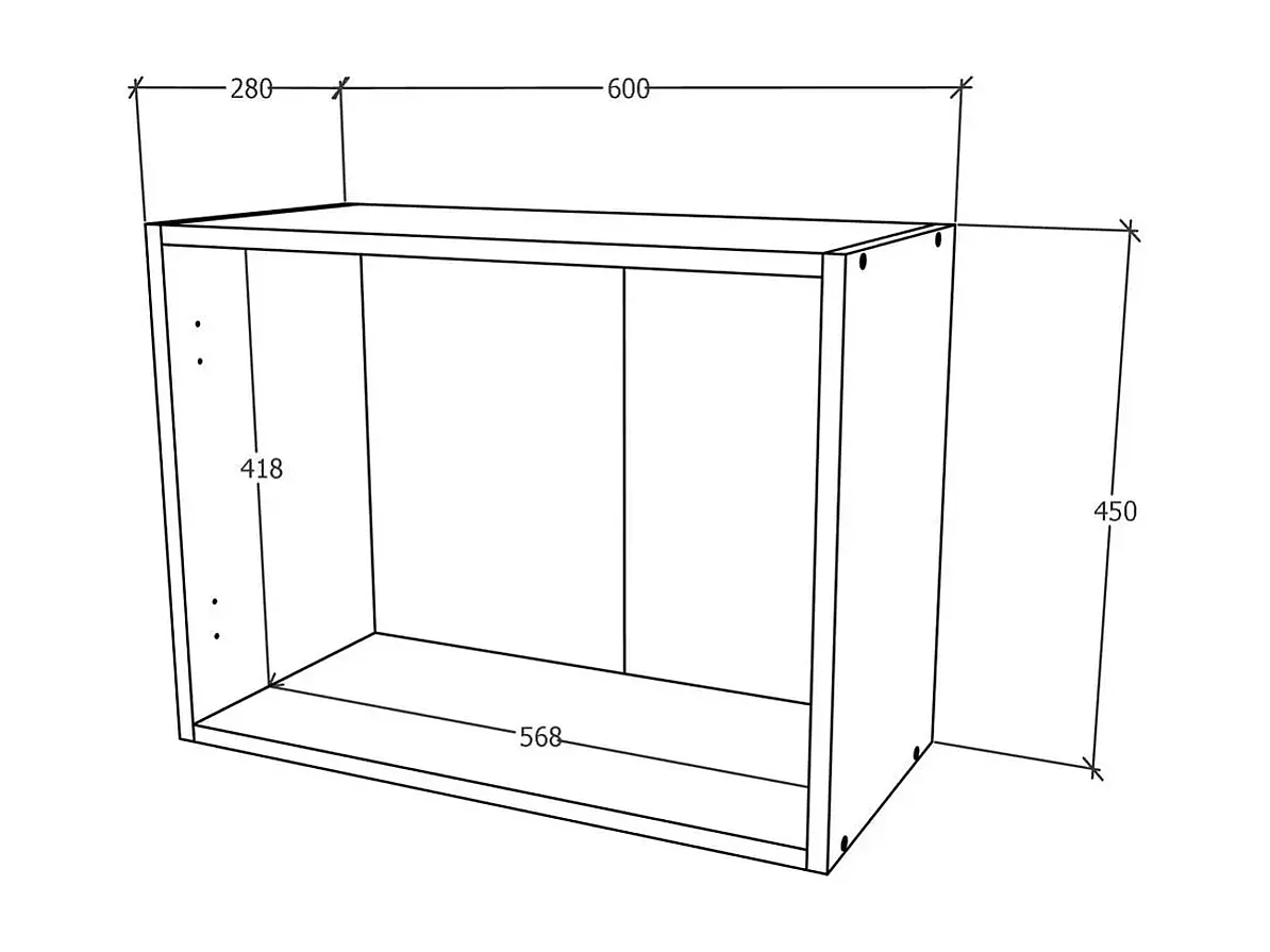 Armário para exaustor haaus Karo, Cinzento Brilhante/Branco, MDF, 60 x 30 x 45 cm