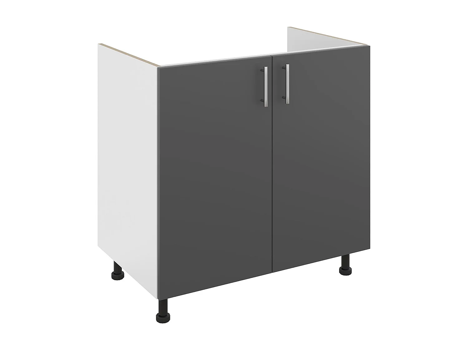 Cache-syphon haaus Karo, 2 portes, Anthracite/Blanc, 80 x 50 x 80 cm