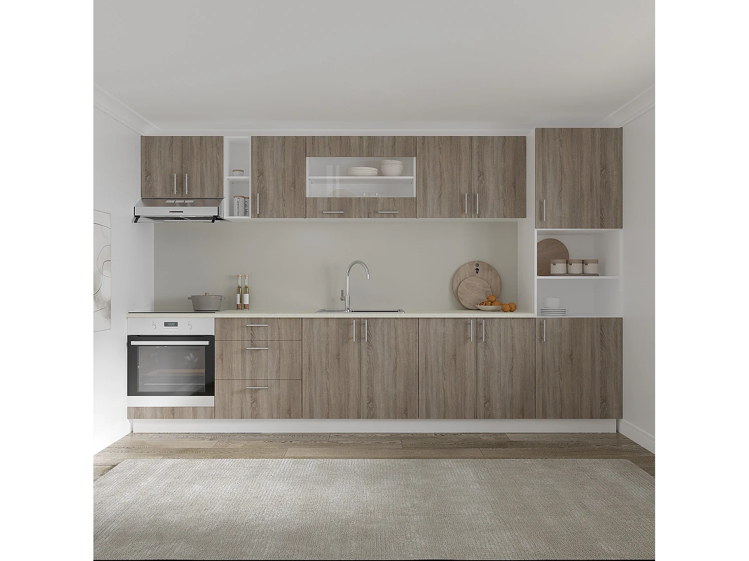 Mobile alto haaus Karo, 2 ante, Rovere Sonoma scuro/Bianco, 80 x 30 x 60 cm
