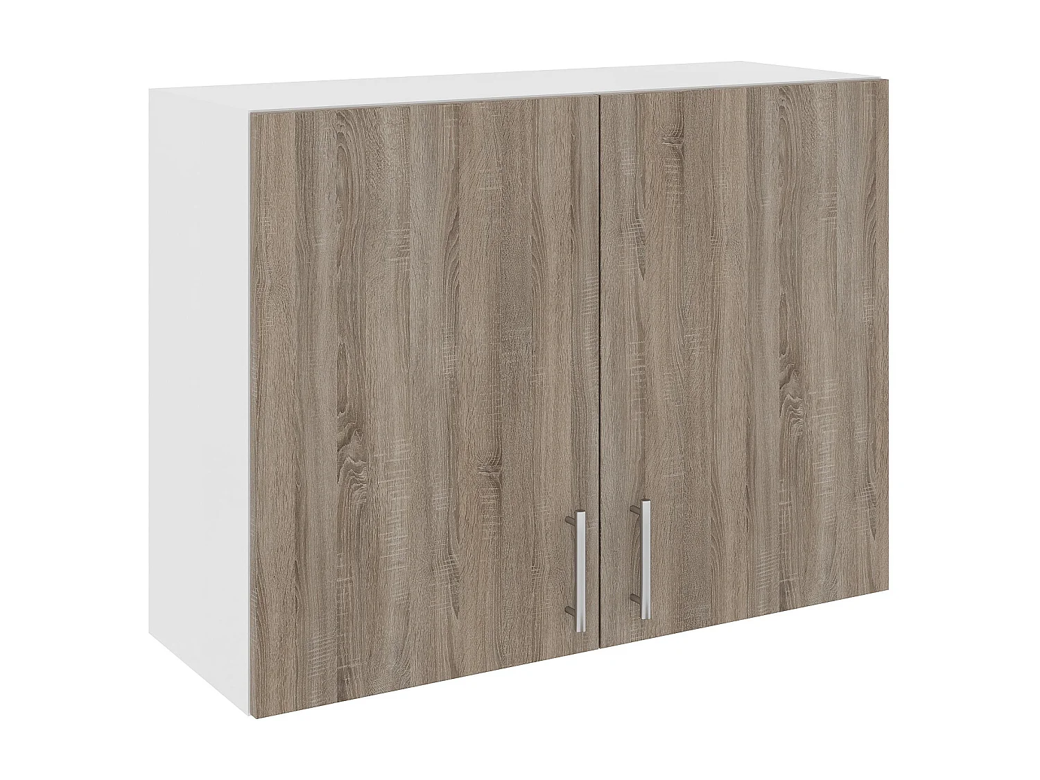 Armário alto Karo, 2 portas, Carvalho Sonoma Escuro/Branco, 80 x 30 x 60 cm