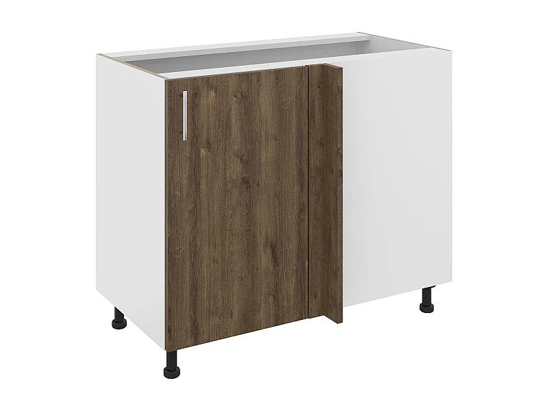 haaus Móvel base de canto Karo, Carvalho Bronze/Branco, 98 x 50 x 80 cm