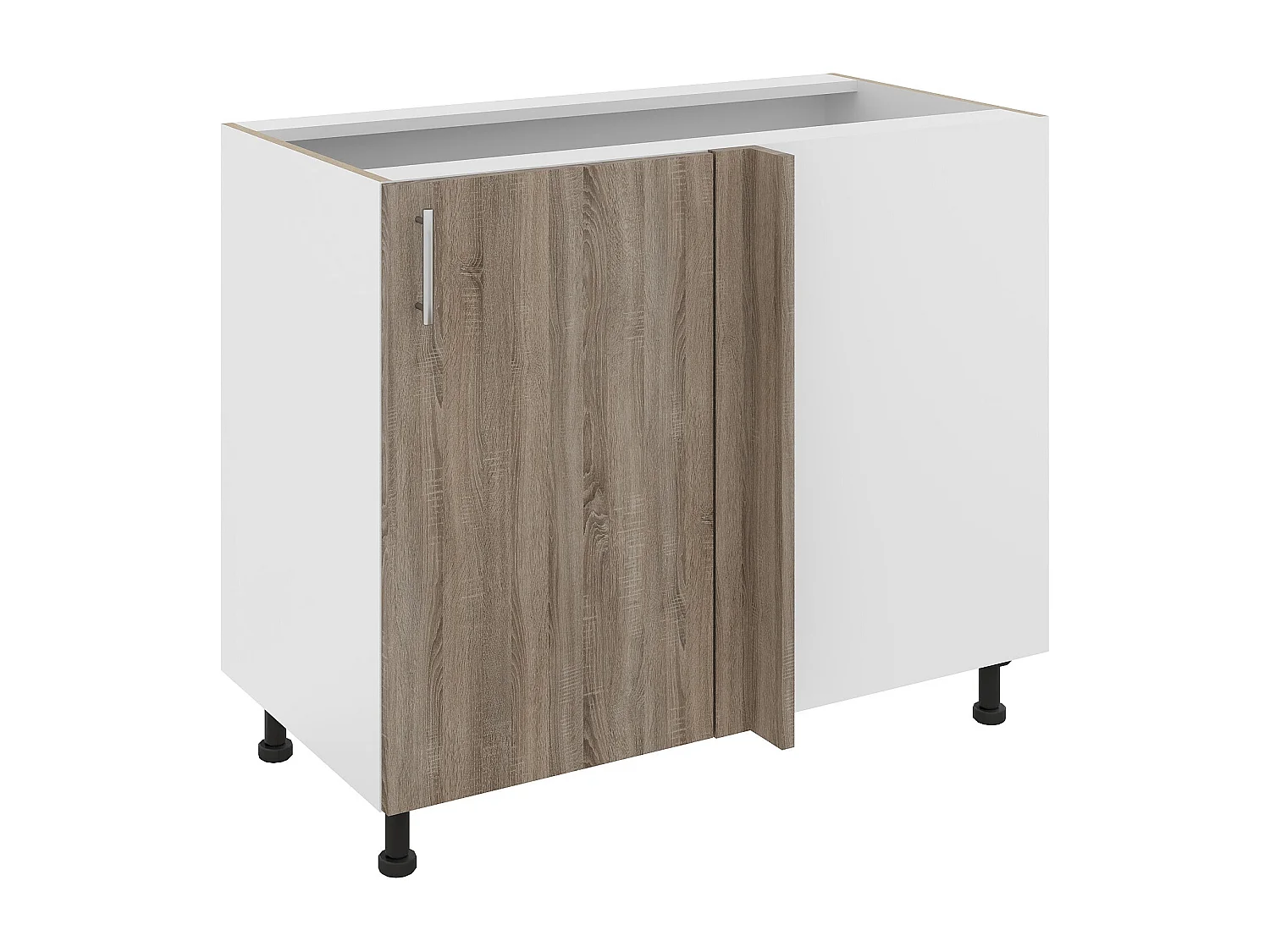 Meuble bas d'angle haaus Karo, Chêne Sonoma Foncé/Blanc, 98 x 50 x 80 cm
