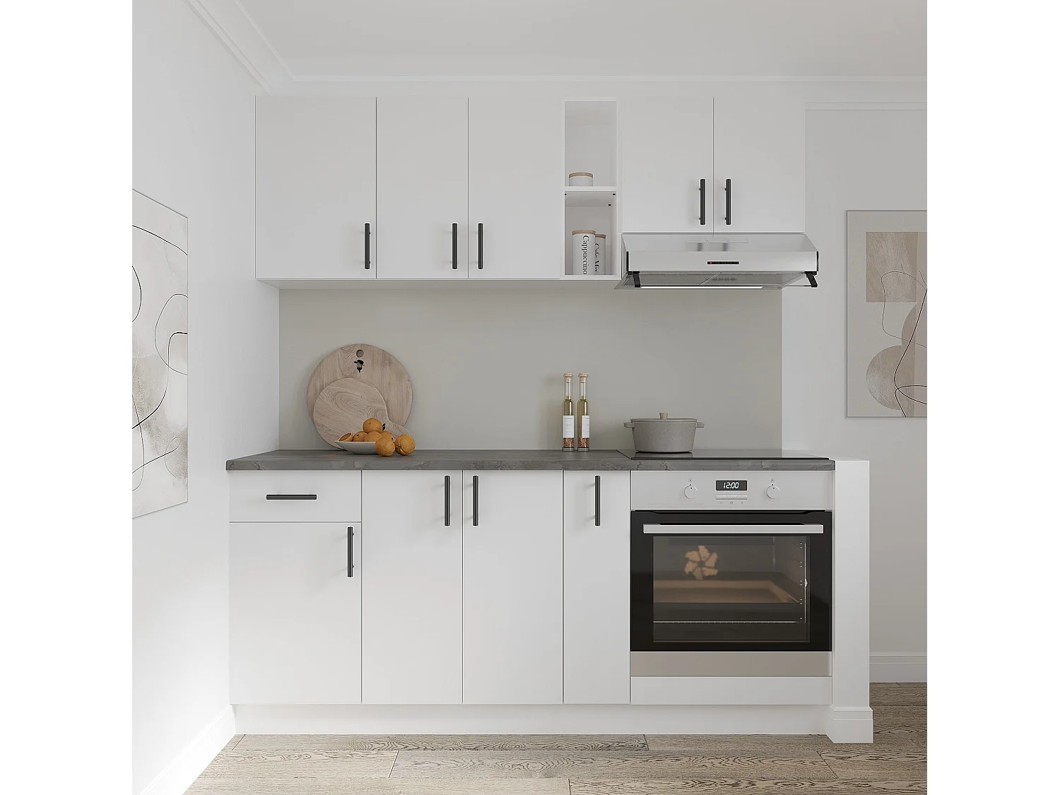 Armário alto Karo, 1 porta de vidro, branco, 40 x 30 x 60 cm