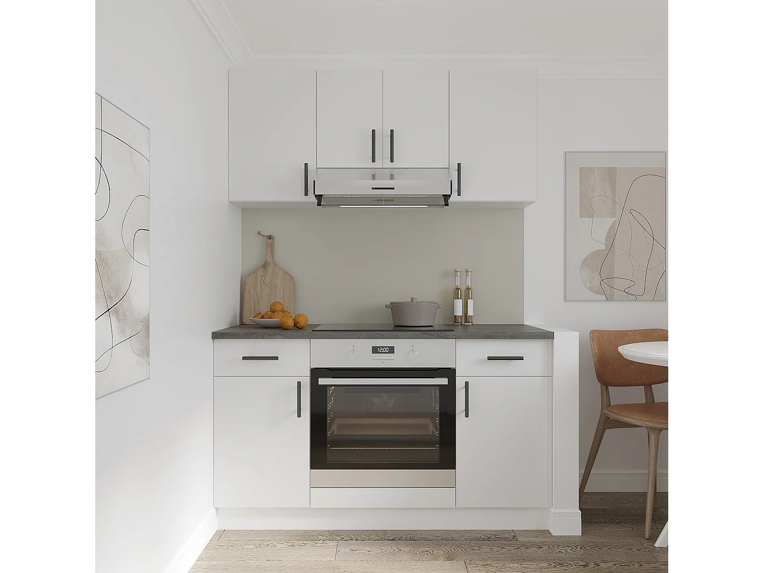 Meuble haut haaus Karo, 1 porte vitrée, Blanc, 40 x 30 x 60 cm