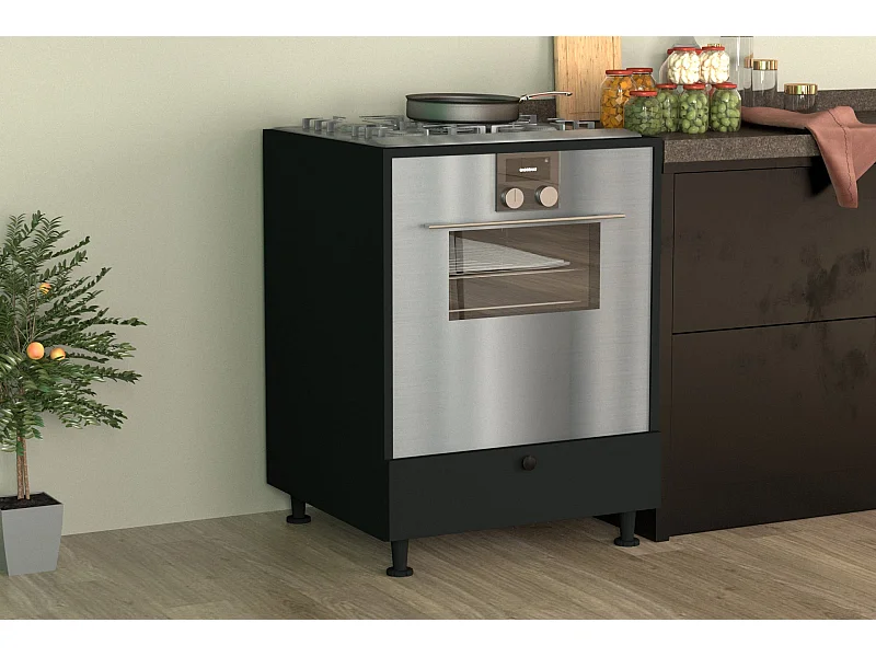 Móvel Para Forno haaus Yukon, Preto, 60 x 58 x 87 cm