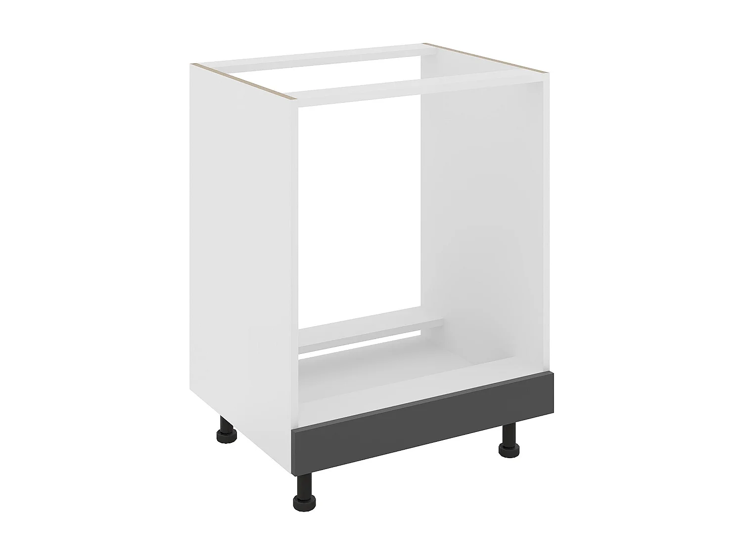 Meuble pour four haaus Karo, Anthracite/Blanc, 60 x 50 x 80 cm