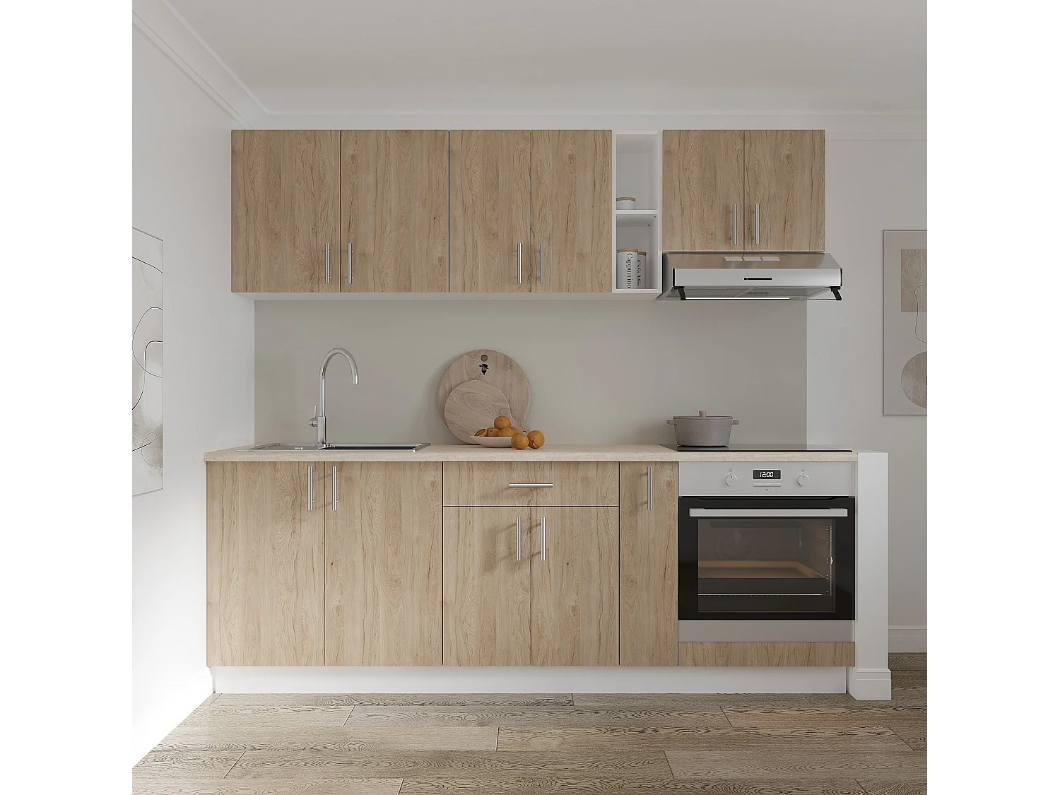 Mobile jolly haaus Karo, Legno Naturale/Bianco, 20 x 50 x 80 cm