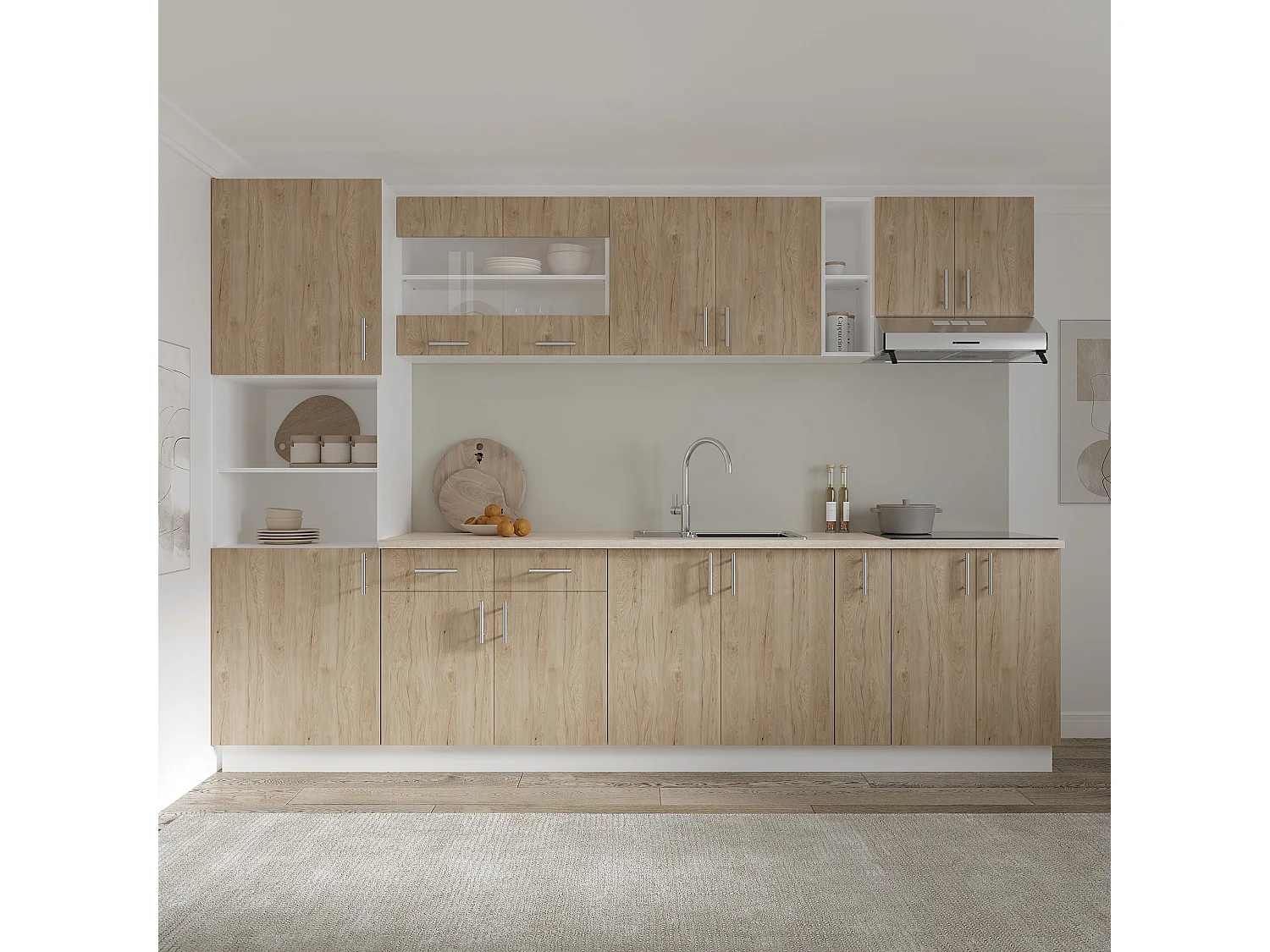 Meuble jolly haaus Karo, Bois naturel/Blanc, 20 x 50 x 80 cm