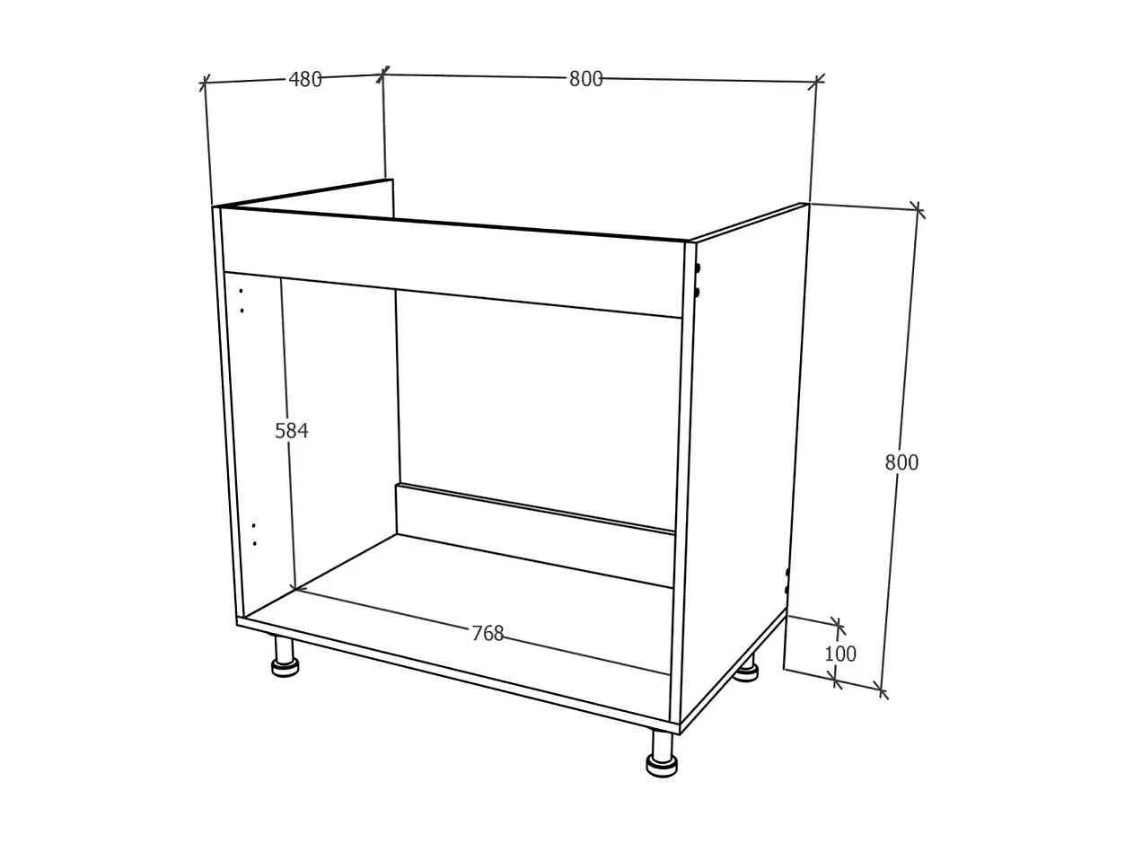 Spülenschrank Karo, 2 Türen, Hochglanz Grau/Weiß, MDF, 80 x 50 x 80 cm