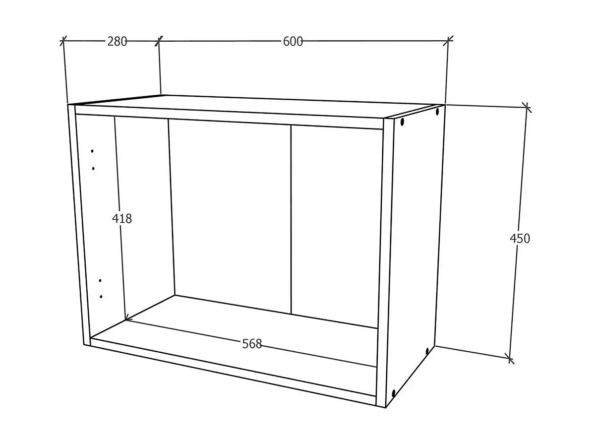 Colonna Hotte haaus Karo, Bianco, 60 x 30 x 45 cm
