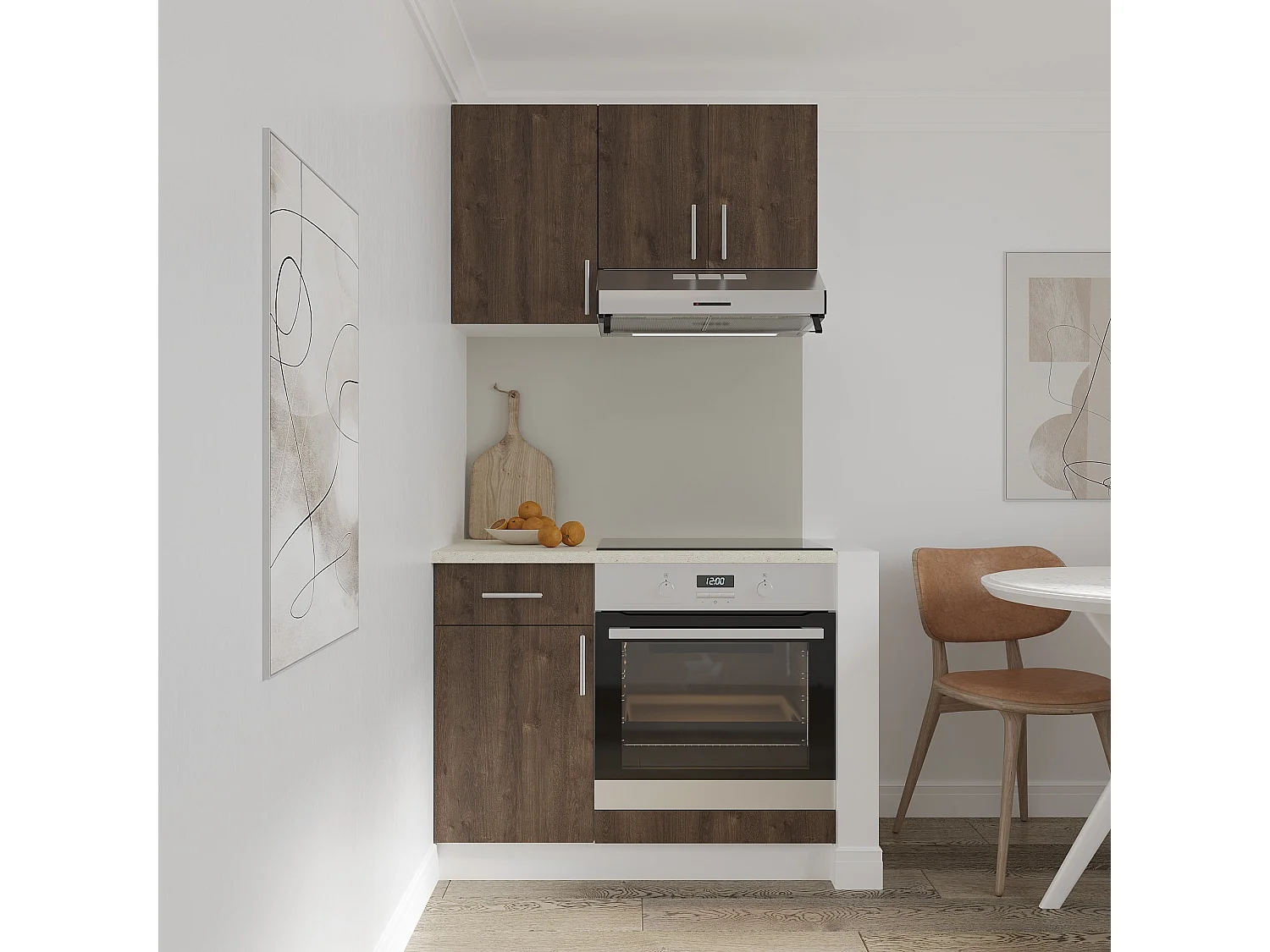 Móvel para forno haaus Karo, Carvalho Bronze/Branco, 60 x 50 x 80 cm