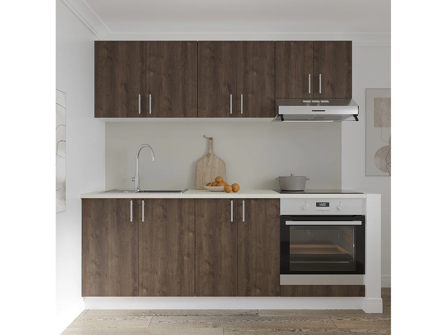 Móvel para forno haaus Karo, Carvalho Bronze/Branco, 60 x 50 x 80 cm