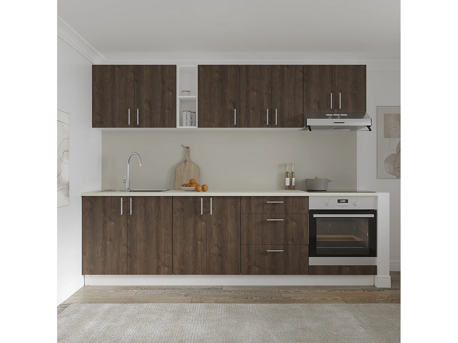 Móvel para forno haaus Karo, Carvalho Bronze/Branco, 60 x 50 x 80 cm