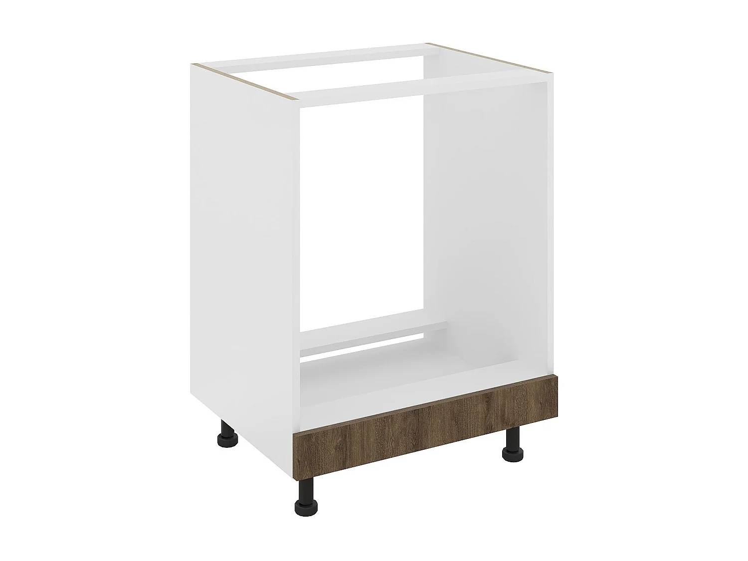 Meuble pour four haaus Karo, Chêne Bronze/Blanc, 60 x 50 x 80 cm