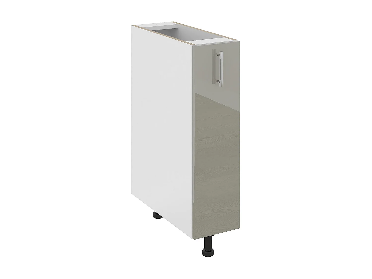 Base Jolly haaus Karo, Grigio Lucido/Bianco, MDF, 20 x 50 x 80 cm