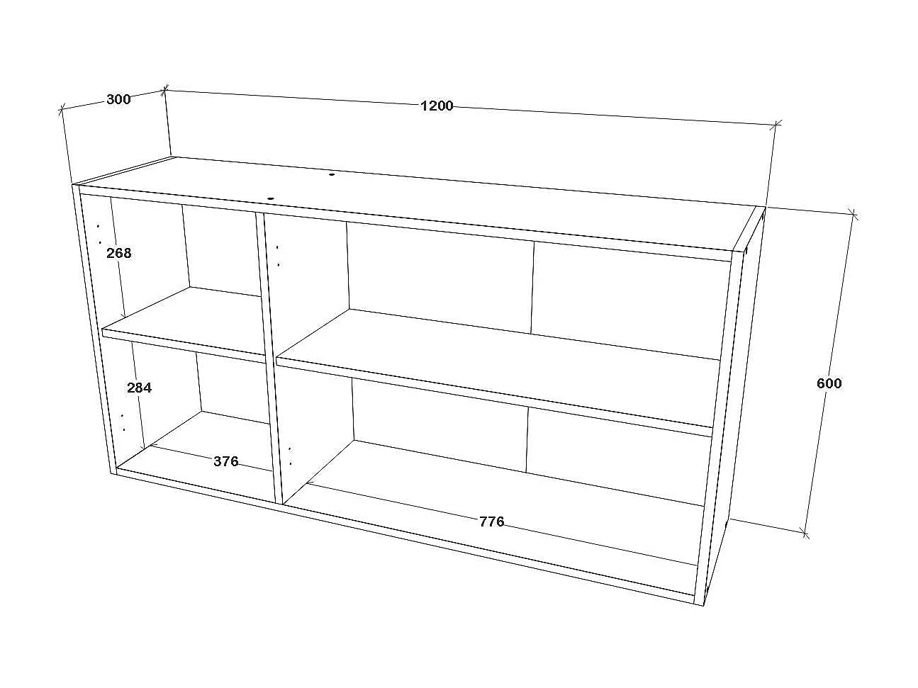 Oberschrank Ebru, 3 Türen, Weiß, 120 x 30 x 60 cm