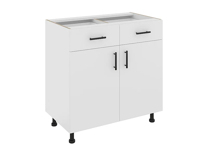 Mueble bajo haaus Karo, 2 cajones, 2 puertas, Blanco, 80 x 50 x 80 cm