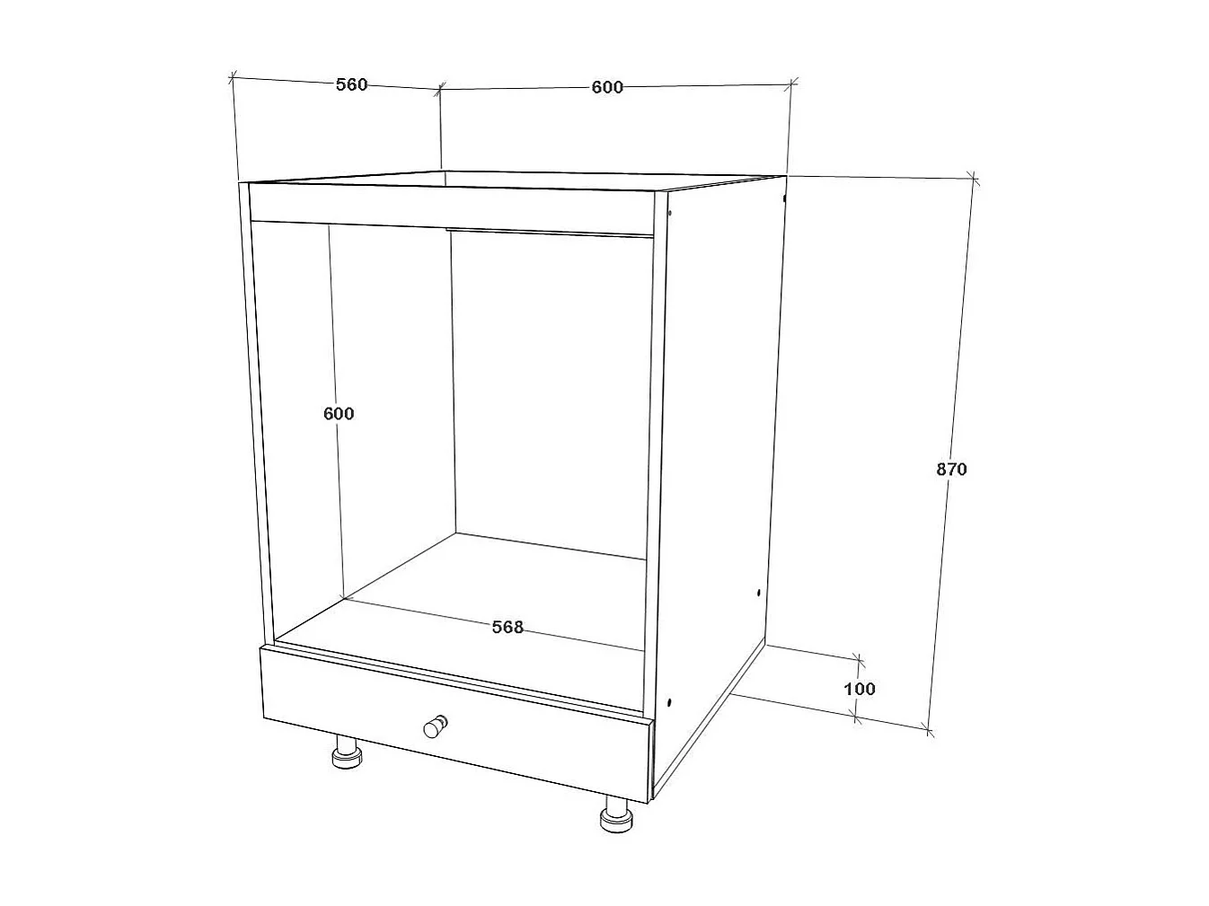 Móvel forno haaus Yukon, branco, 60 x 58 x 87 cm