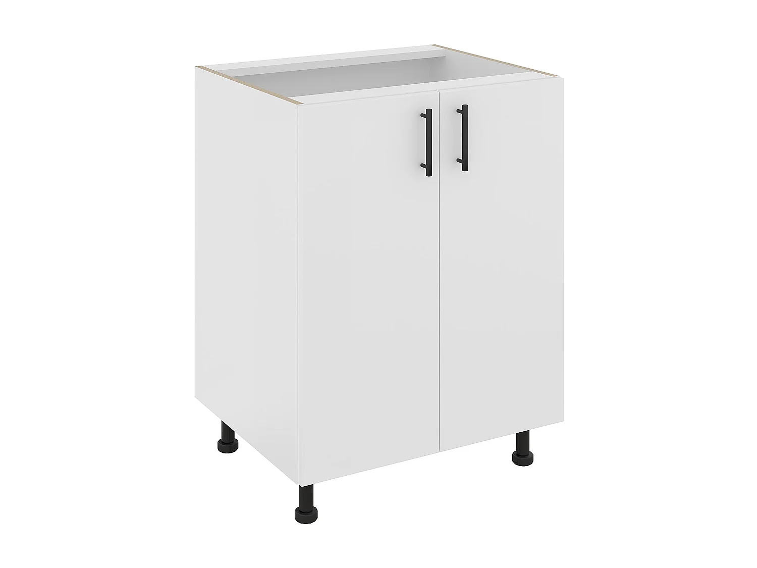 Meuble bas haaus Karo, 2 portes, Blanc, 60 x 50 x 80 cm