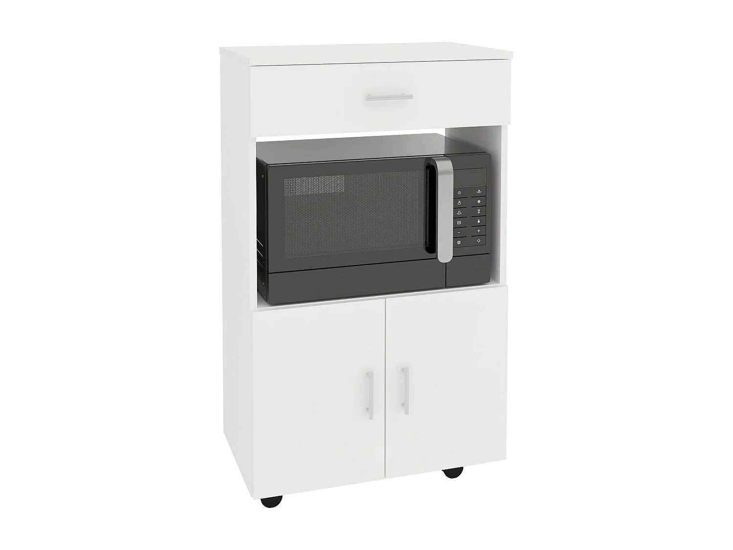 Mobiele keukenkast Arno, 1 Lade, 2 Deuren, Wit, 60 x 35 x 100 cm