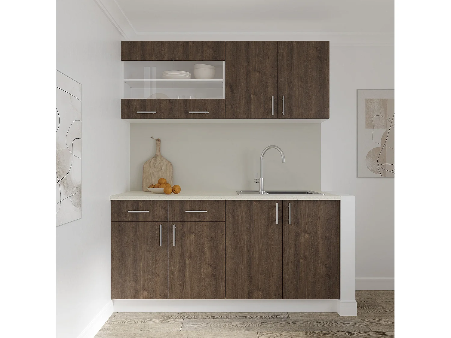 Colonna haaus Karo, 2 ante, Rovere bronzo/bianco, 80 x 30 x 60 cm