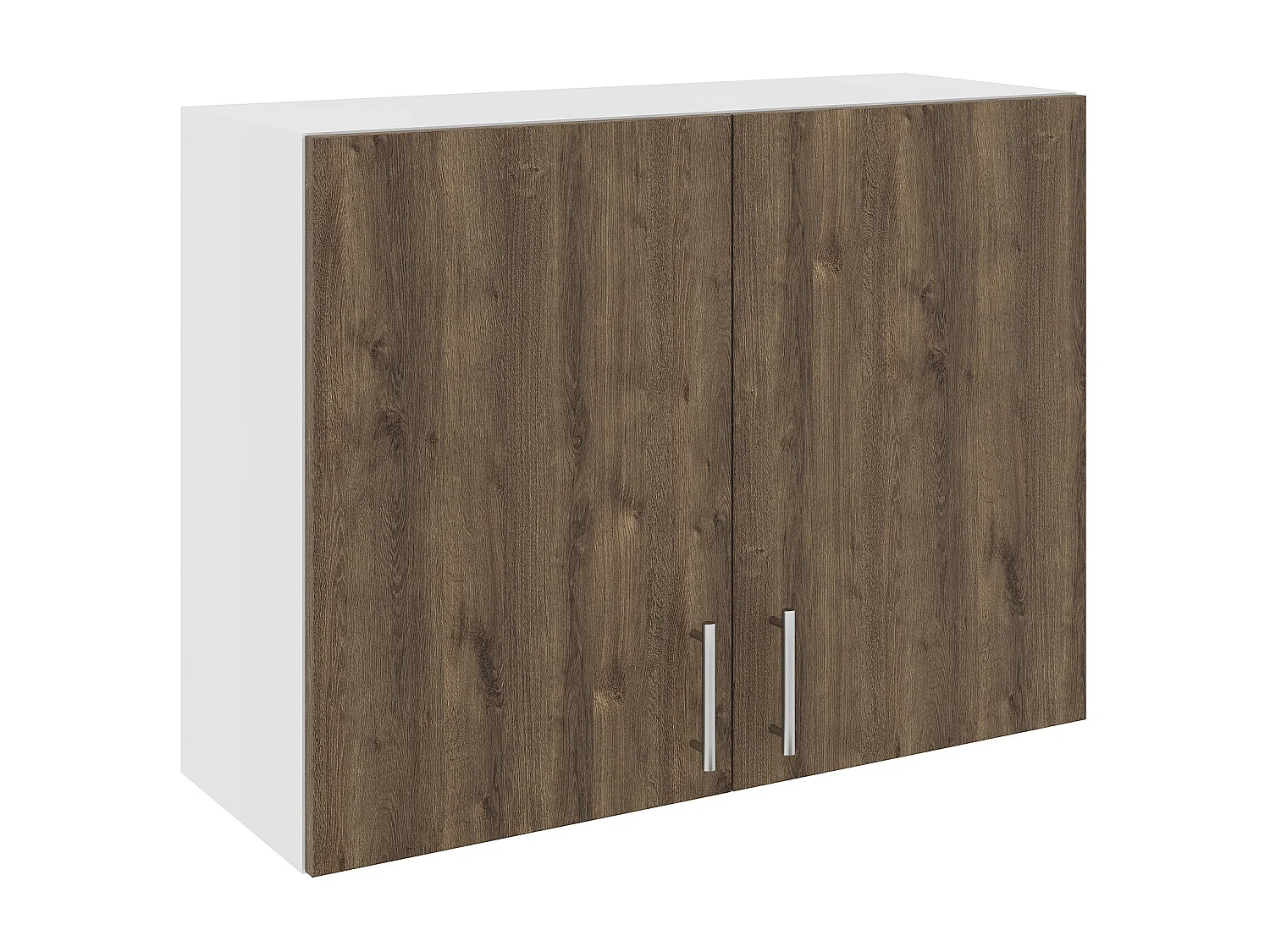 Bovenkast Karo, 2 Deuren, Brons eiken/Wit, 80 x 30 x 60 cm