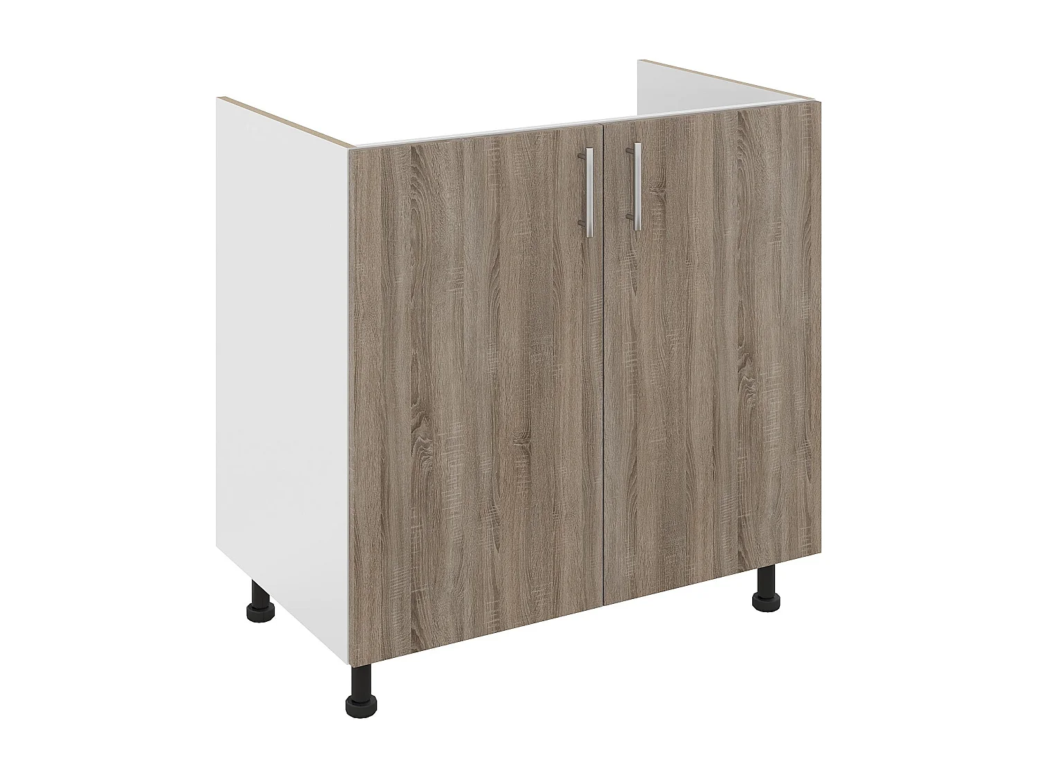 Coperchio di scarico Karo haaus, 2 ante, Rovere Sonoma scuro/Bianco, 80 x 50 x 80 cm