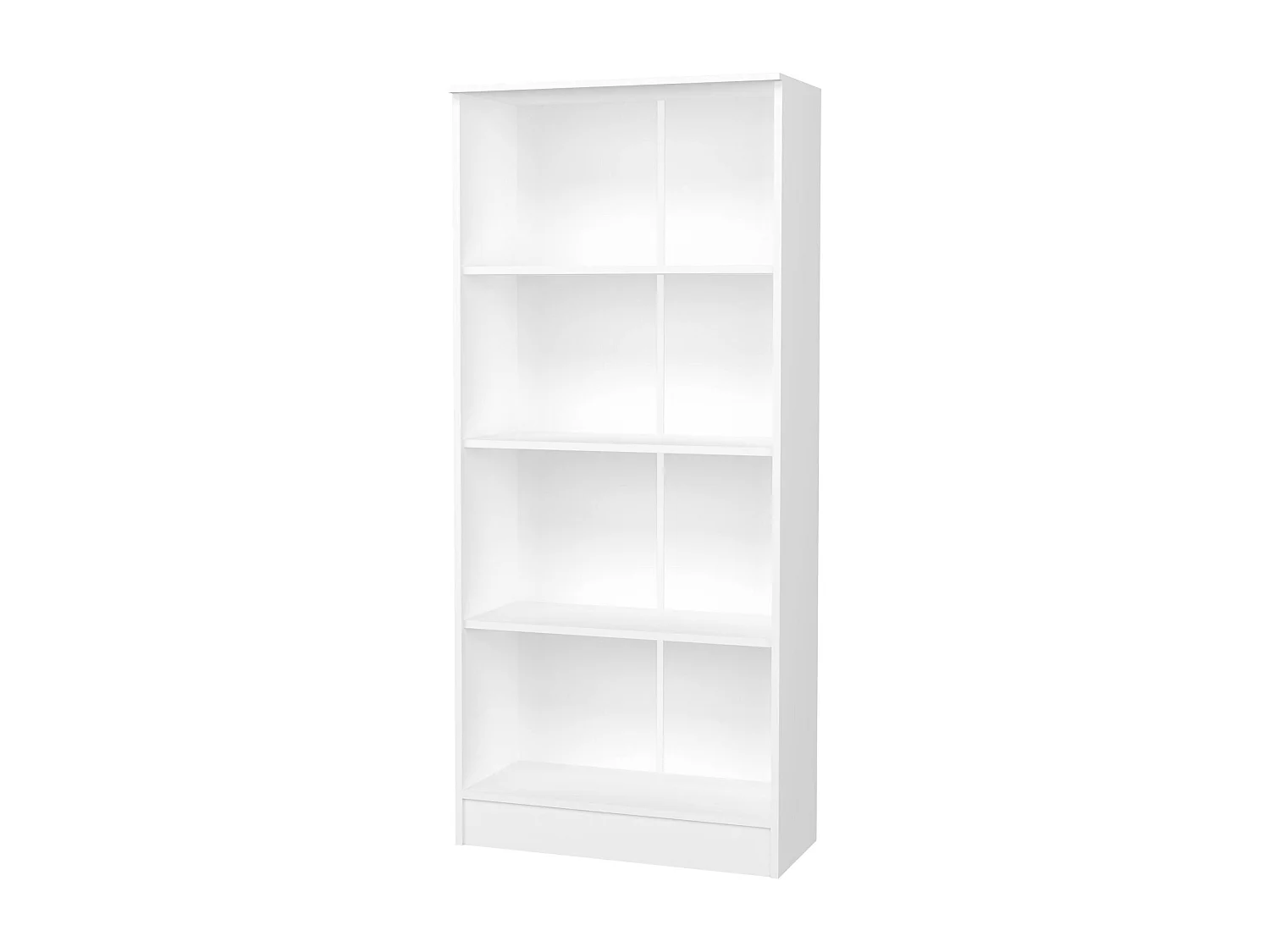 Bibliothèque haaus Flint, 3 étagères, Blanc, 70 x 32 x 159 cm