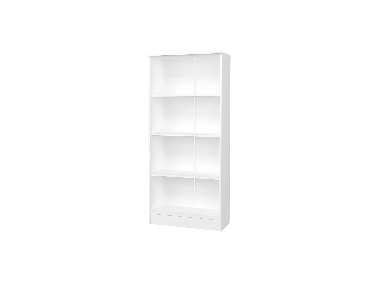 Bibliothèque haaus Flint, 3 étagères, Blanc, 70 x 32 x 159 cm