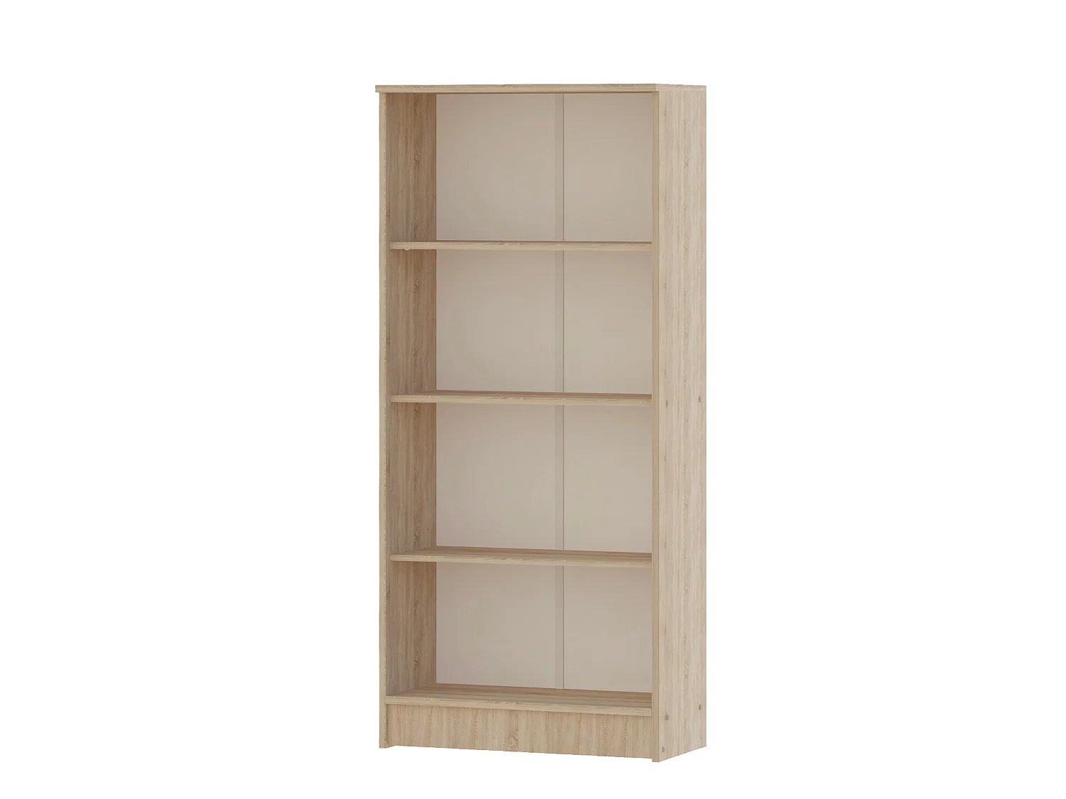 Bibliothèque haaus Flint, 3 étagères, Chêne Sonoma, 70 x 32 x 159 cm