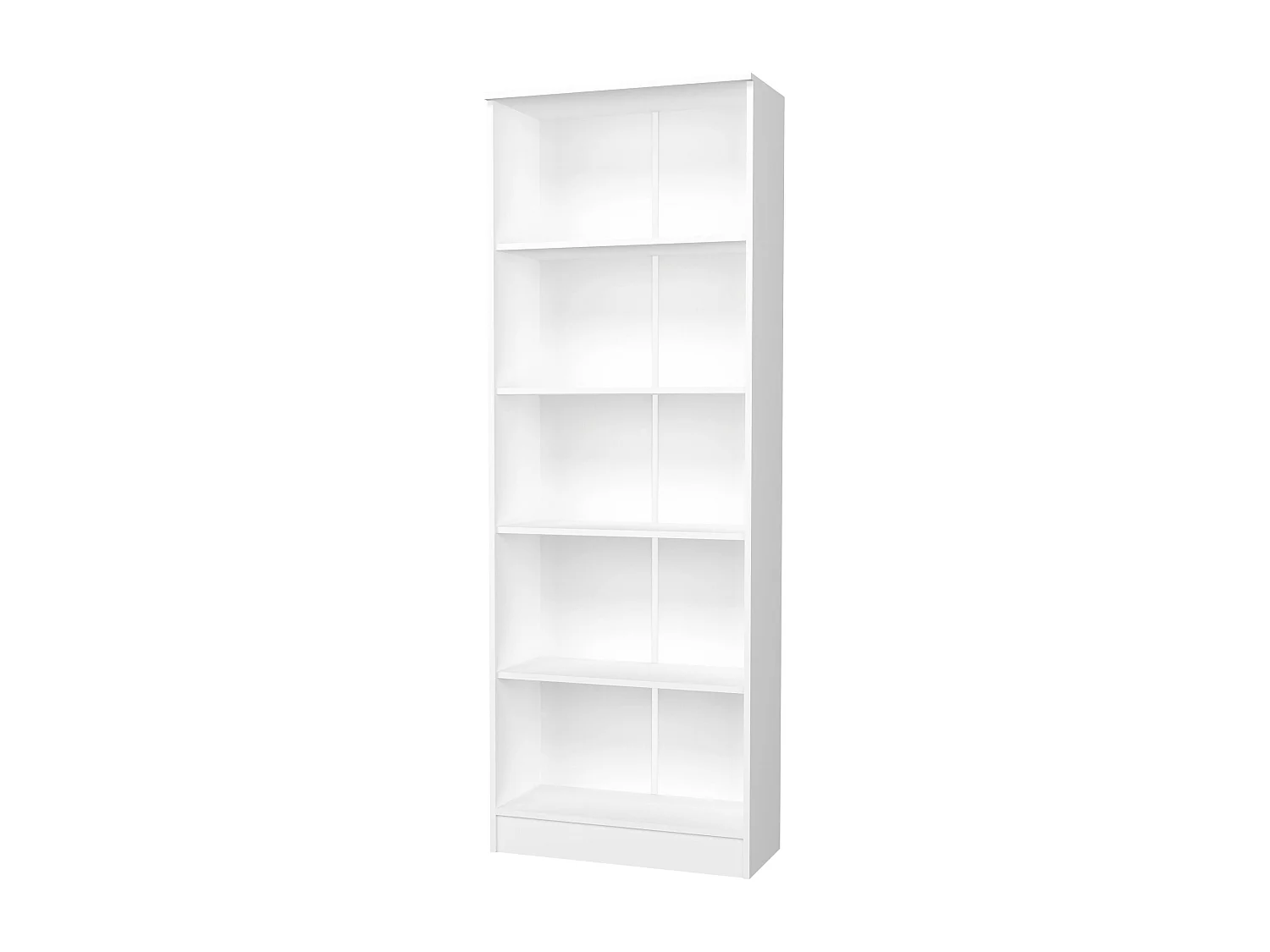 Bibliothèque haaus Flint, 4 étagères, Blanc, 70 x 32 x 196 cm
