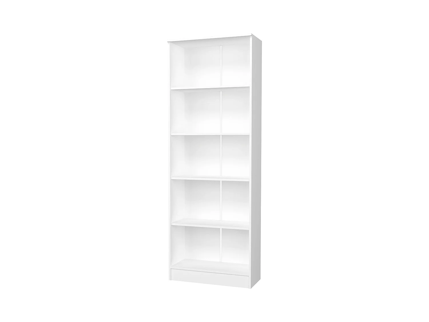 Bibliothèque haaus Flint, 4 étagères, Blanc, 70 x 32 x 196 cm