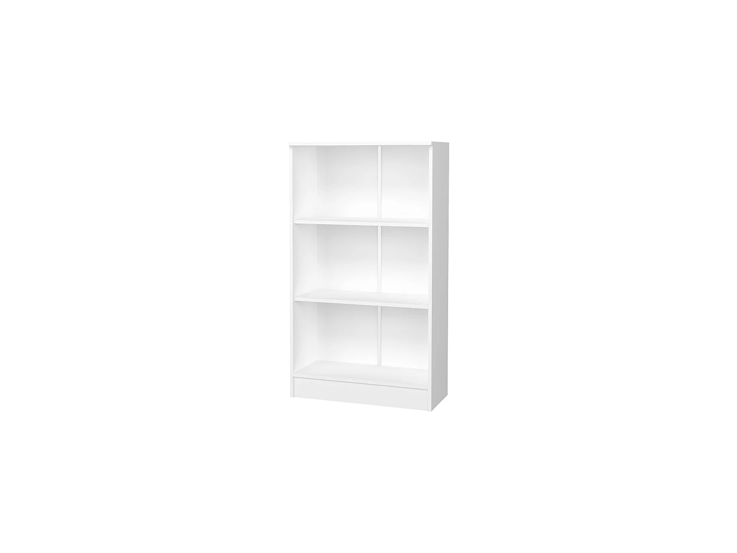 Bibliothèque haaus Flint, 2 étagères, Blanc, 70 x 32 x 122 cm