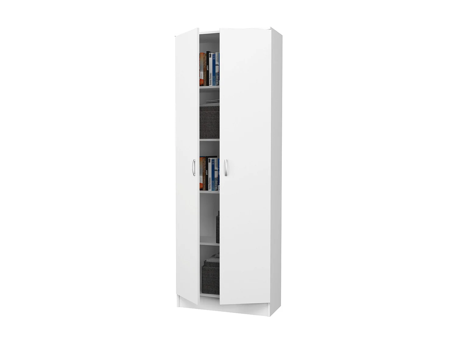 Librería haaus Flint, 2 puertas, Blanco, 70 x 32 x 196 cm
