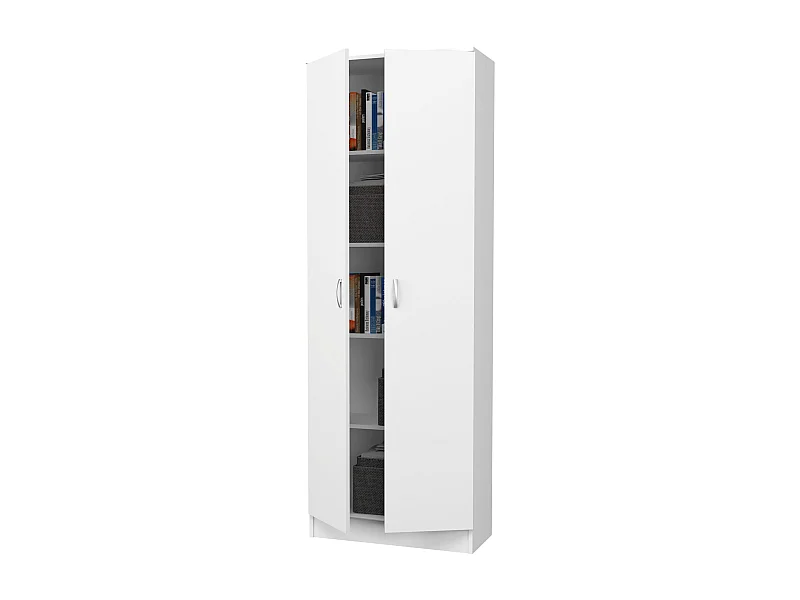 Librería haaus Flint, 2 puertas, Blanco, 70 x 32 x 196 cm
